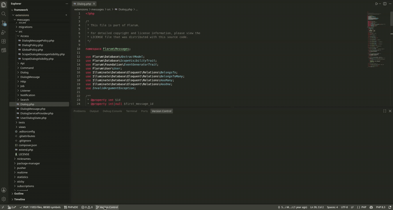 Version Control Panel